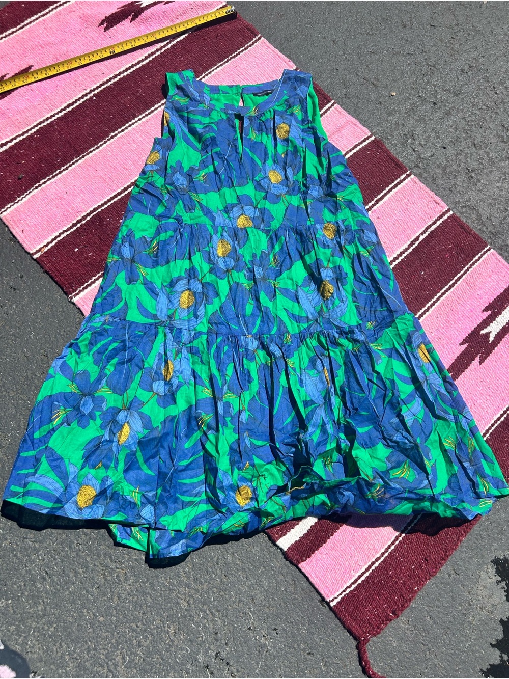 Tommy Hilfiger Blue & Green Floral Tiered  dress